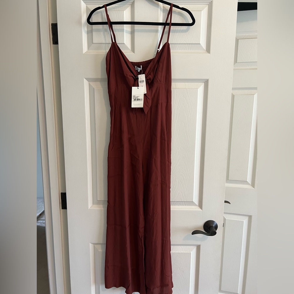 Faithfull the Brand Maroon Presley Jumpsuit NWT